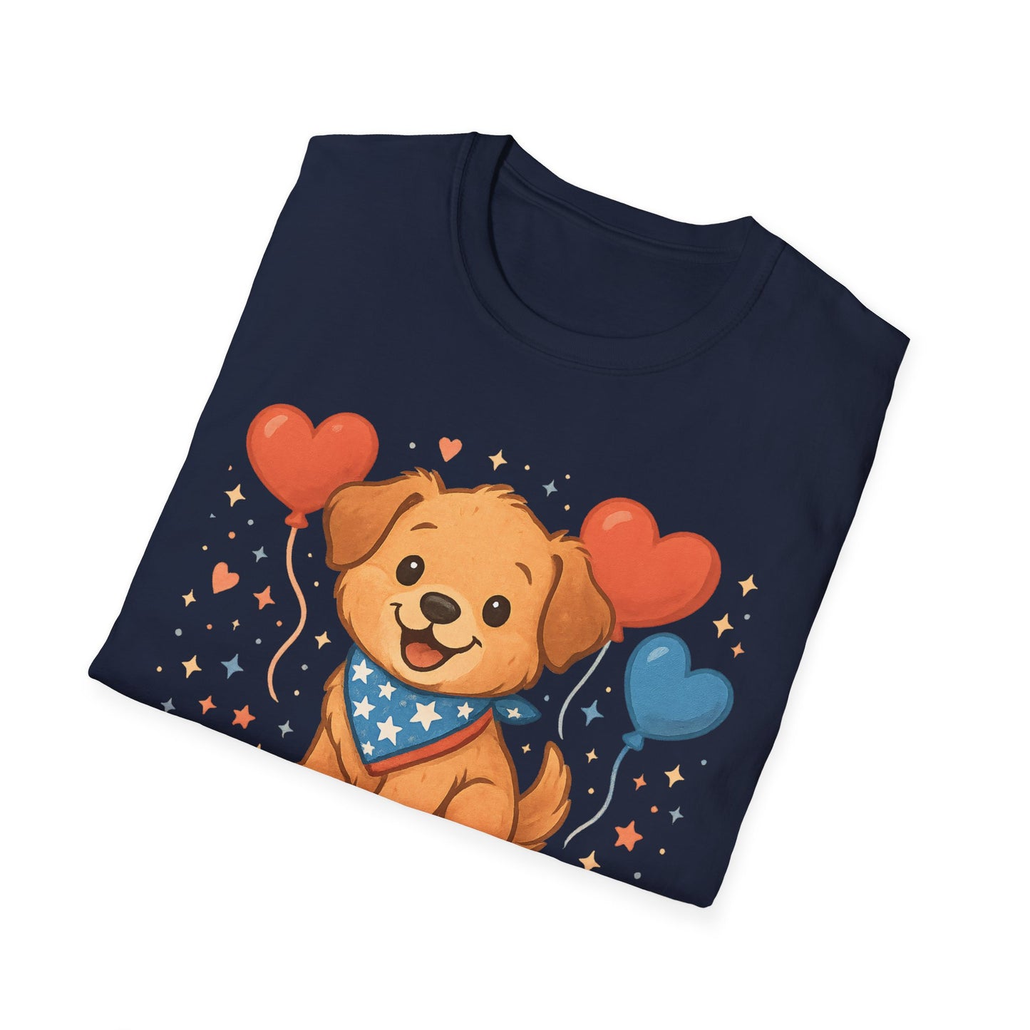 Red White & Cute | Patriotic Puppy 4th of July T-Shirt | Adorable USA Dog Tee
