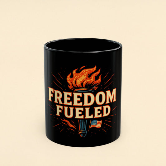 Freedom Fueled – Bold Patriotic Coffee Mug for True Americans - The Shara Prints