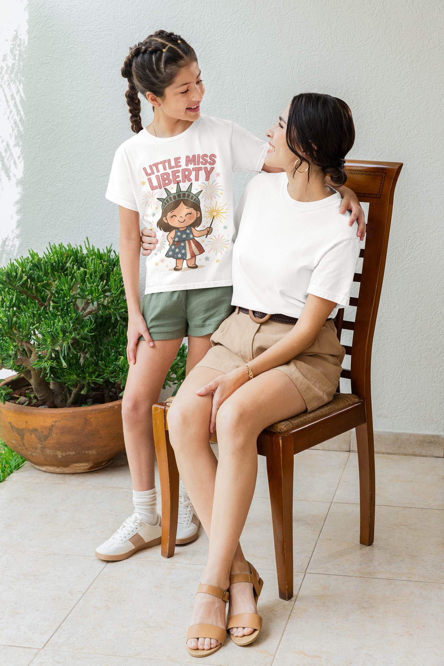 Little Miss Liberty T-Shirt | Kids 4th of July Shirt | Patriotic Baby Girl Tee | Independence Day Outfit | Cute Statue of Liberty Design - The Shara Prints