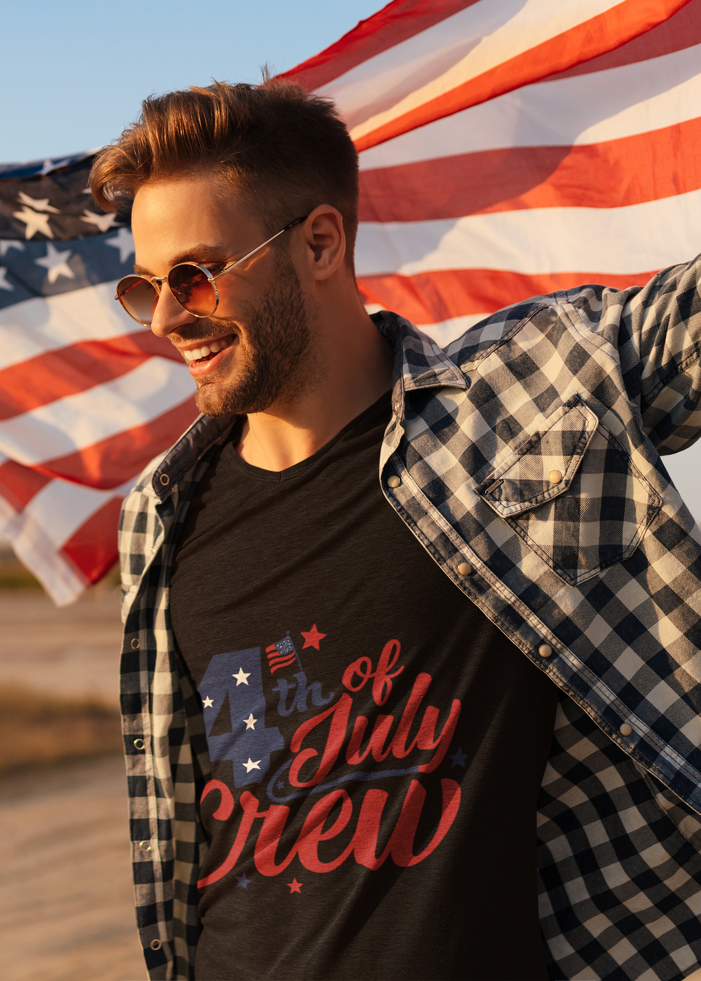 4th of July Crew Unisex Softstyle T-Shirt, Patriotic Tee, Independence Day Shirt, Summer Celebration Wear, Family Reunion Outfit - The Shara Prints