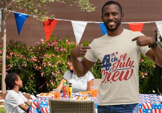4th of July Crew Unisex Softstyle T-Shirt, Patriotic Tee, Independence Day Shirt, Summer Celebration Wear, Family Reunion Outfit - The Shara Prints