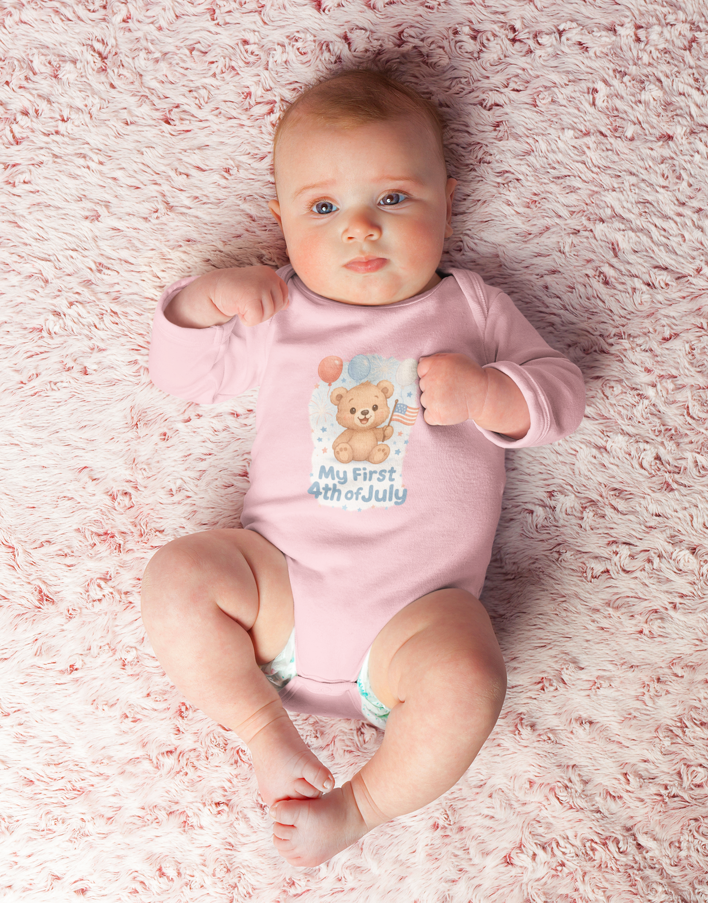 My First 4th of July Baby Onesie, Cute Holiday Baby Outfit, Infant Independence Day Gift, USA Baby Clothes, Baby Shower Gift - The Shara Prints