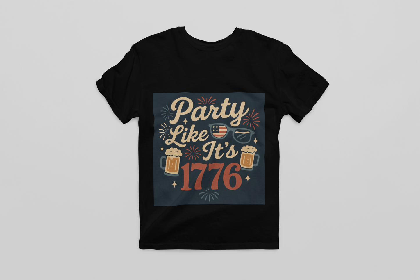 Party Like It’s 1776 T-Shirt | Funny 4th of July Party Shirt | Patriotic Beer Lover Tee | Retro Independence Day T-Shirt for Men & Women