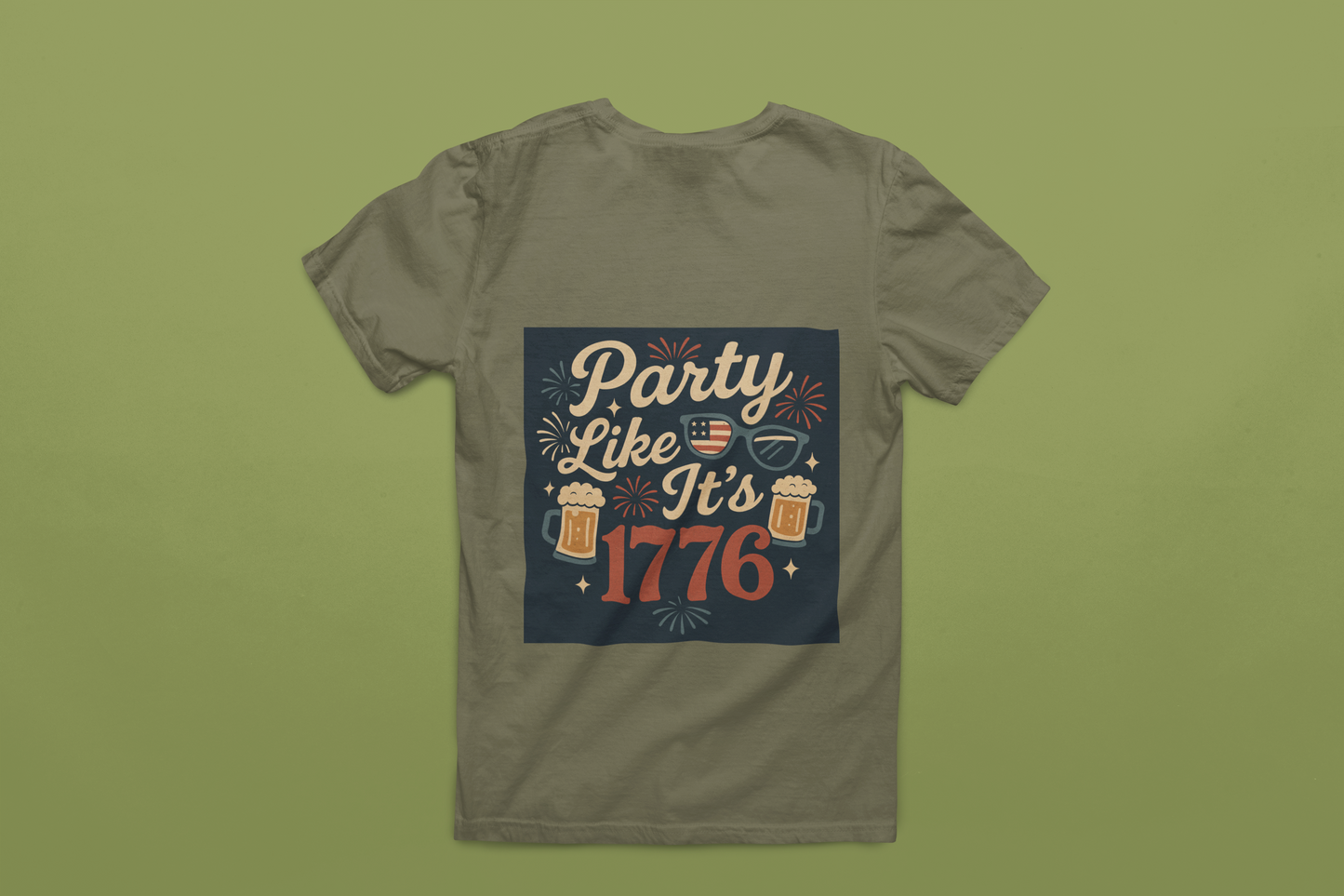 Party Like It’s 1776 T-Shirt | Funny 4th of July Party Shirt | Patriotic Beer Lover Tee | Retro Independence Day T-Shirt for Men & Women