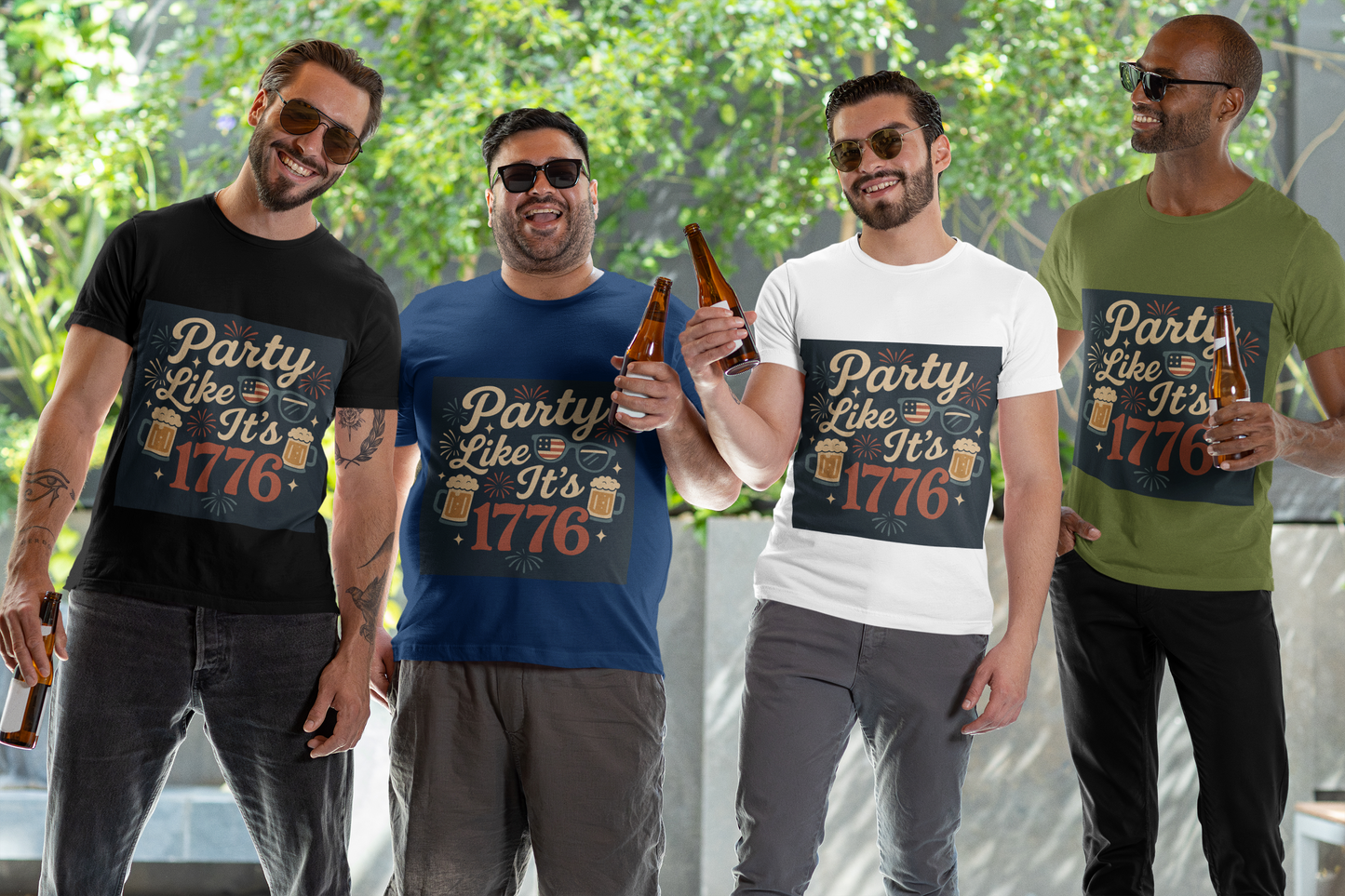 Party Like It’s 1776 T-Shirt | Funny 4th of July Party Shirt | Patriotic Beer Lover Tee | Retro Independence Day T-Shirt for Men & Women