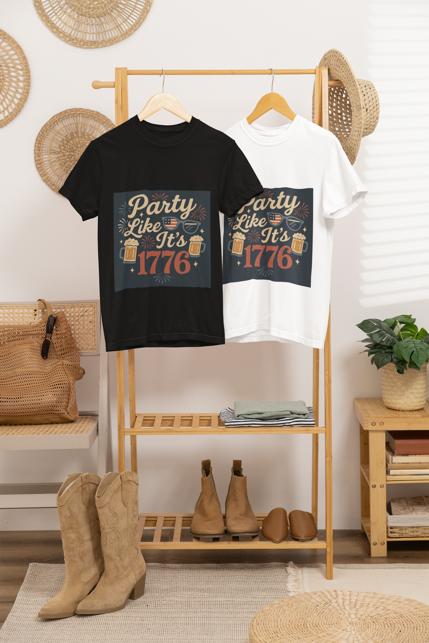 Party Like It’s 1776 T-Shirt | Funny 4th of July Party Shirt | Patriotic Beer Lover Tee | Retro Independence Day T-Shirt for Men & Women
