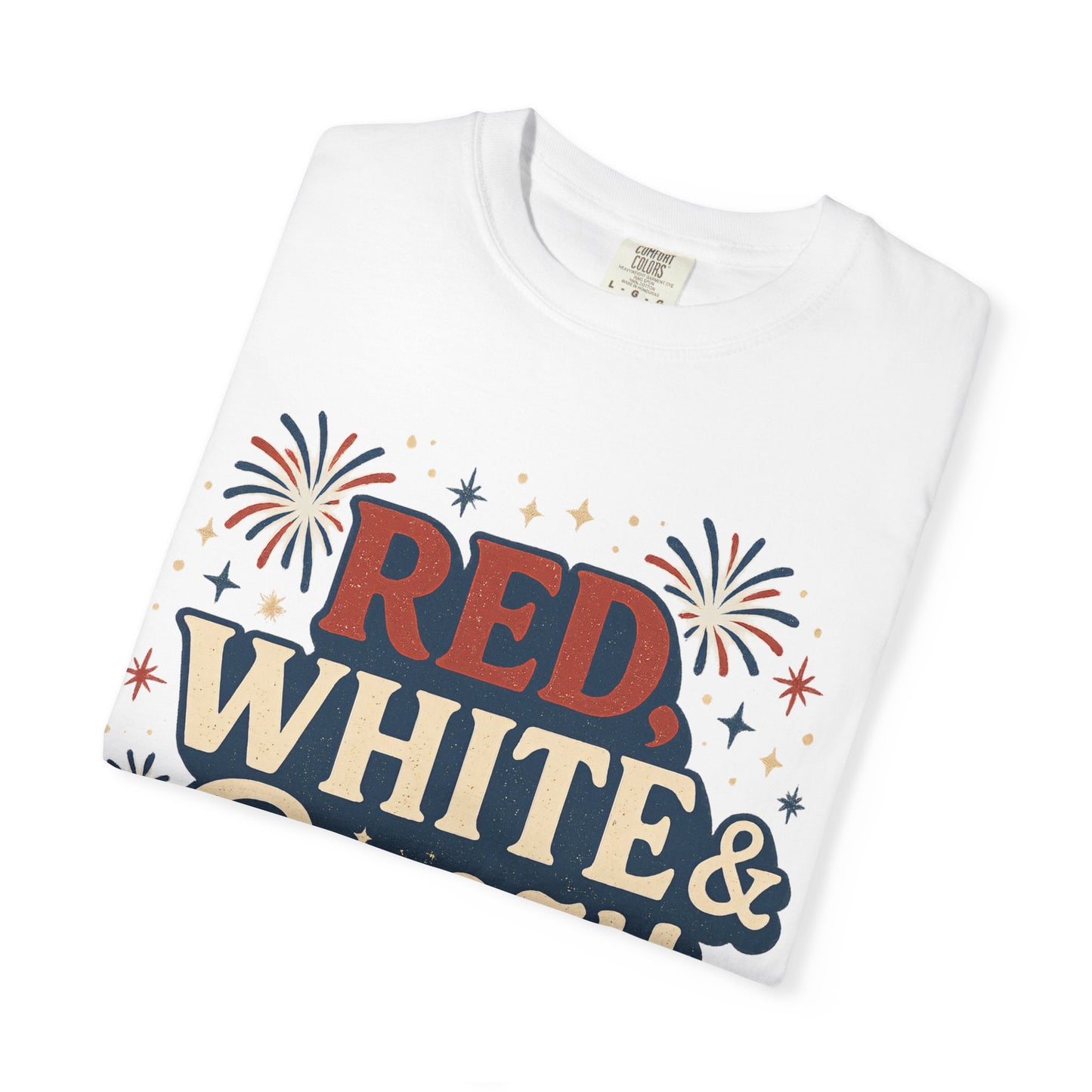 Red White & Boozy 4th of July T-Shirt | Funny Patriotic Party Shirt | USA Drinking Tee for Women & Men | Independence Day Beer Wine T-shirt