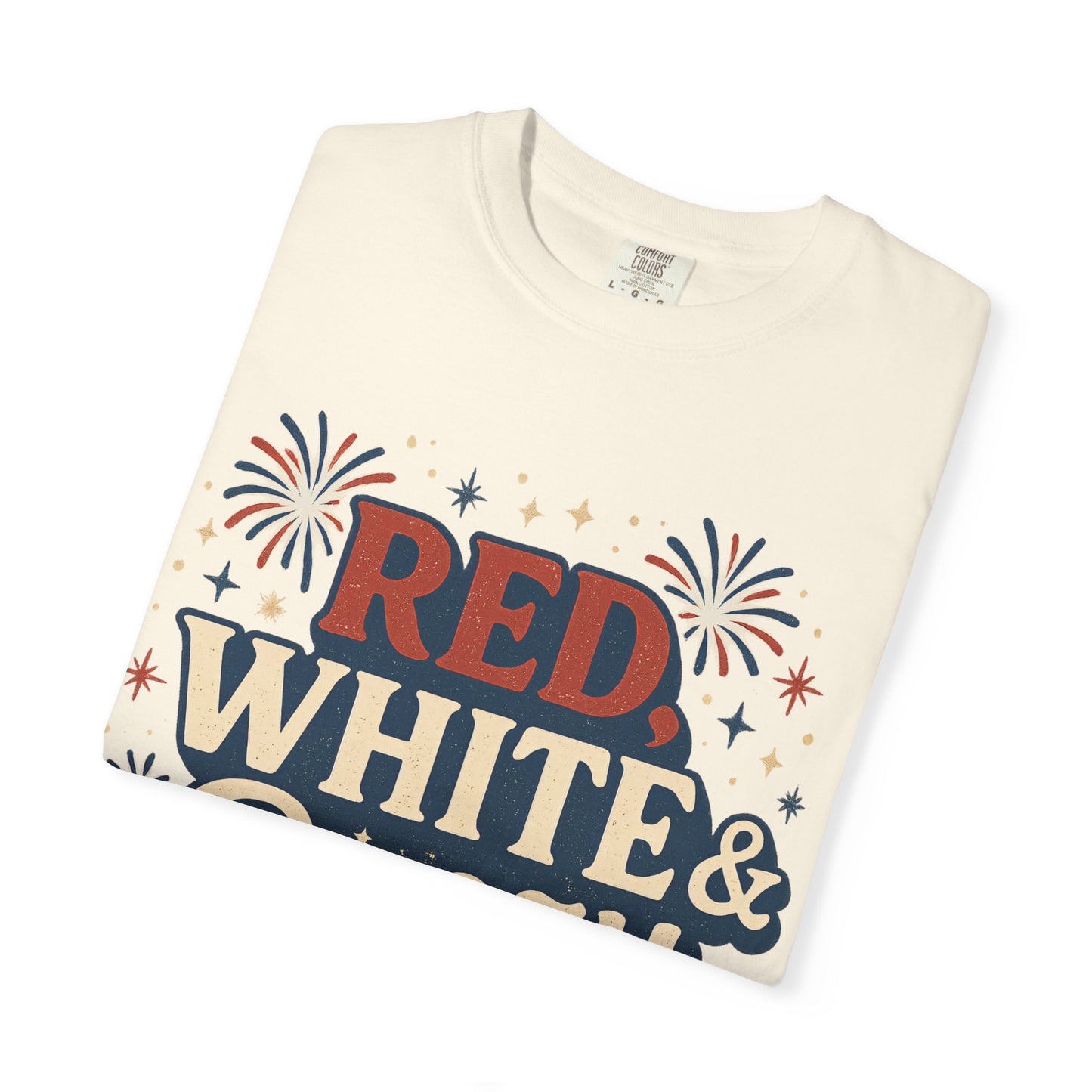 Red White & Boozy 4th of July T-Shirt | Funny Patriotic Party Shirt | USA Drinking Tee for Women & Men | Independence Day Beer Wine T-shirt