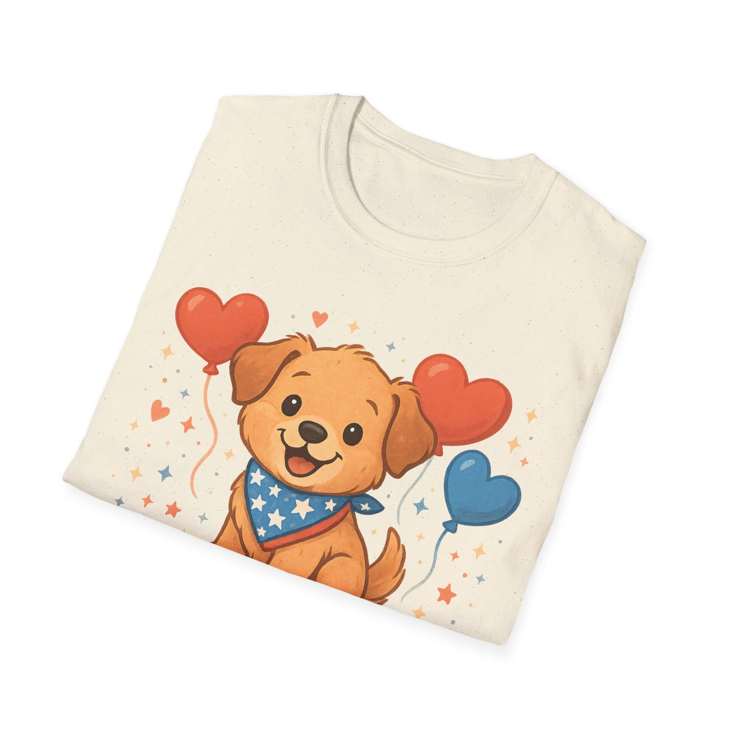 Red White & Cute | Patriotic Puppy 4th of July T-Shirt | Adorable USA Dog Tee
