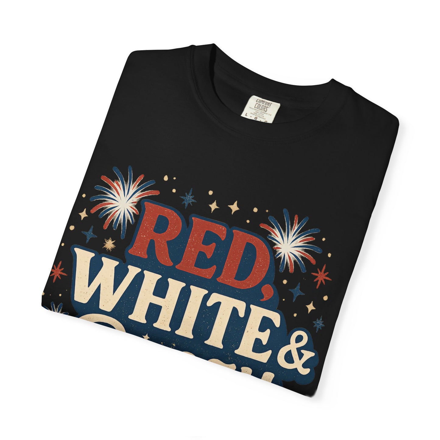 Red White & Boozy 4th of July T-Shirt | Funny Patriotic Party Shirt | USA Drinking Tee for Women & Men | Independence Day Beer Wine T-shirt