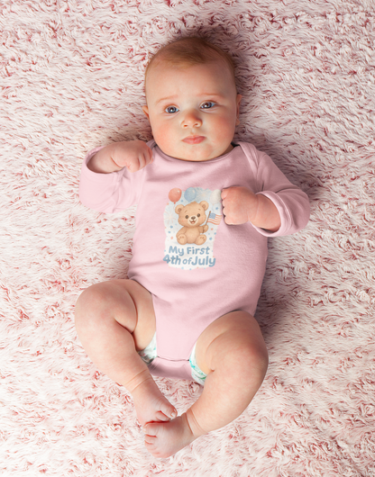 My First 4th of July Baby Onesie, Cute Holiday Baby Outfit, Infant Independence Day Gift, USA Baby Clothes, Baby Shower Gift - The Shara Prints